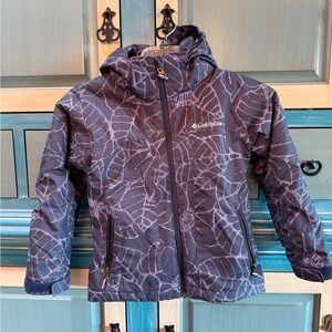 Columbia Navy Jacket with Lavender Leaf Print